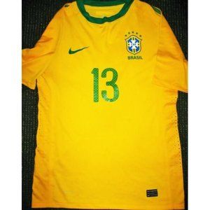 Dani Alves Brazil 2010 MATCH WORN Soccer Jersey L